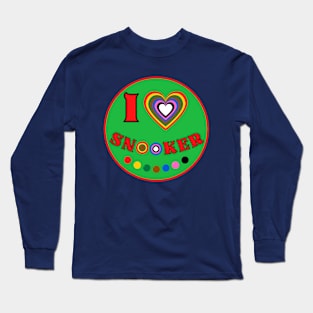 I Heart Snooker Colorful Balls Hearts 3 Long Sleeve T-Shirt